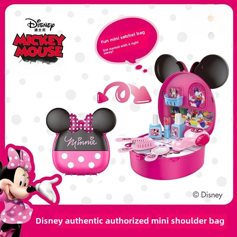 Disney Mickey Minnie sweet and cute creative cartoon pattern children's kitchen cooking makeup simulation toy messenger bag set