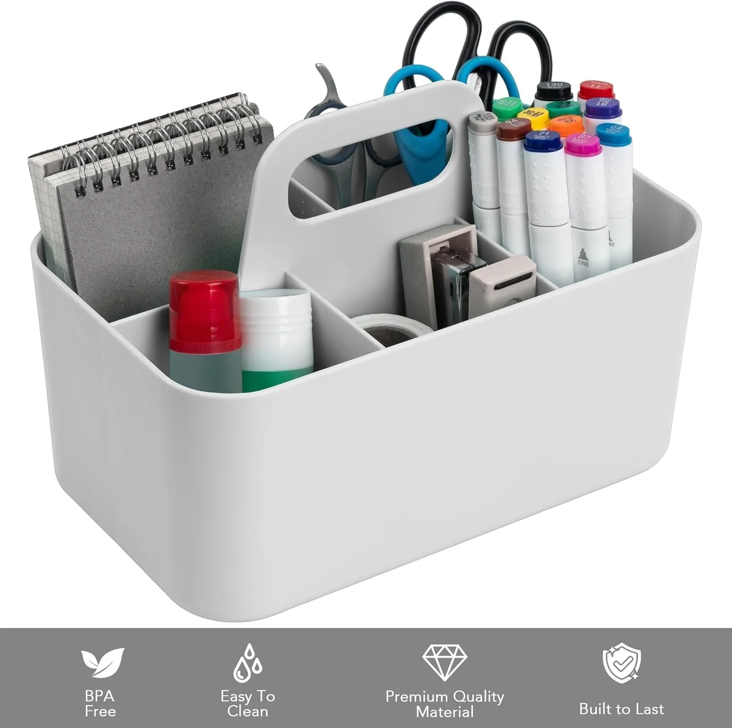 

Organizer Caddy 2-Pack | Stackable Portable Tote for Home Office Crafts