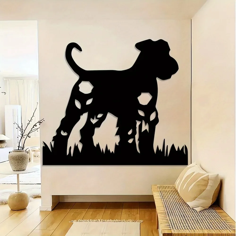 CIFBUY Dog Sculpture Metal Wall Art Iron Hound Silhouette Rustic Black White Decor For Garden Yard Home Creative Gift For Dog