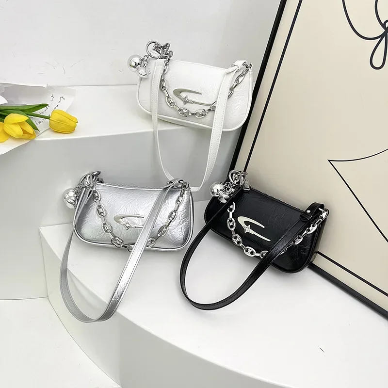 

2025 Fashionable Summer Hobo Bag - Women's Chain-Embellished Crossbody/Shoulder Bag Perfect for Office & Weekend Style