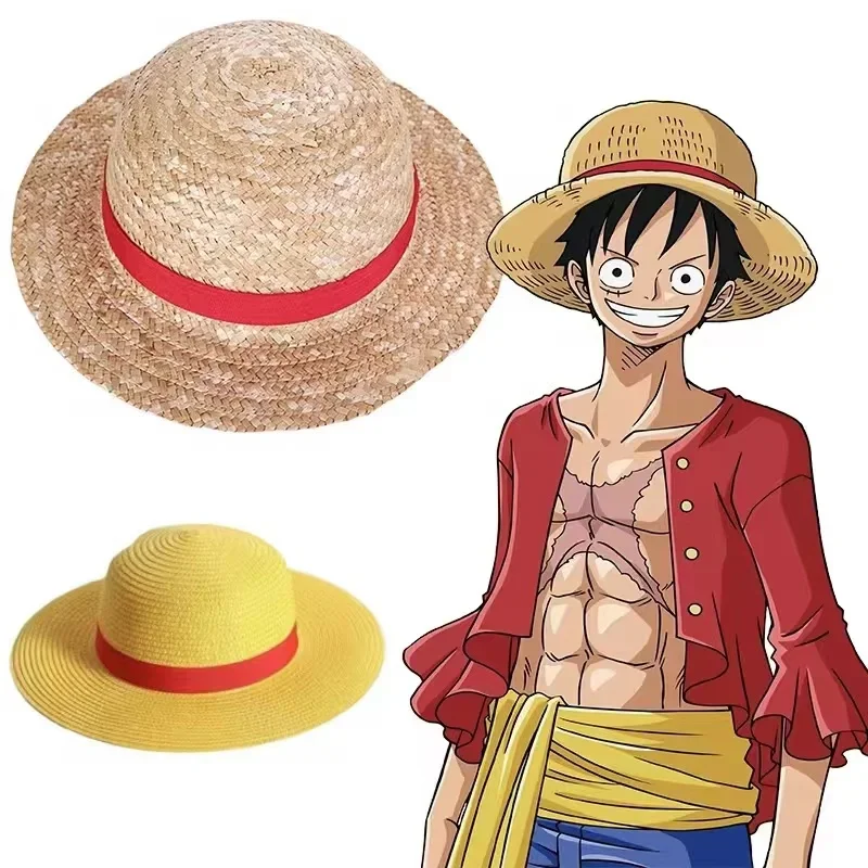 Luffy Straw Hat One Piece Cartoon Cosplay Caps Accessories Sunshade Parent-Child Hat Luffy Hat for Women Men