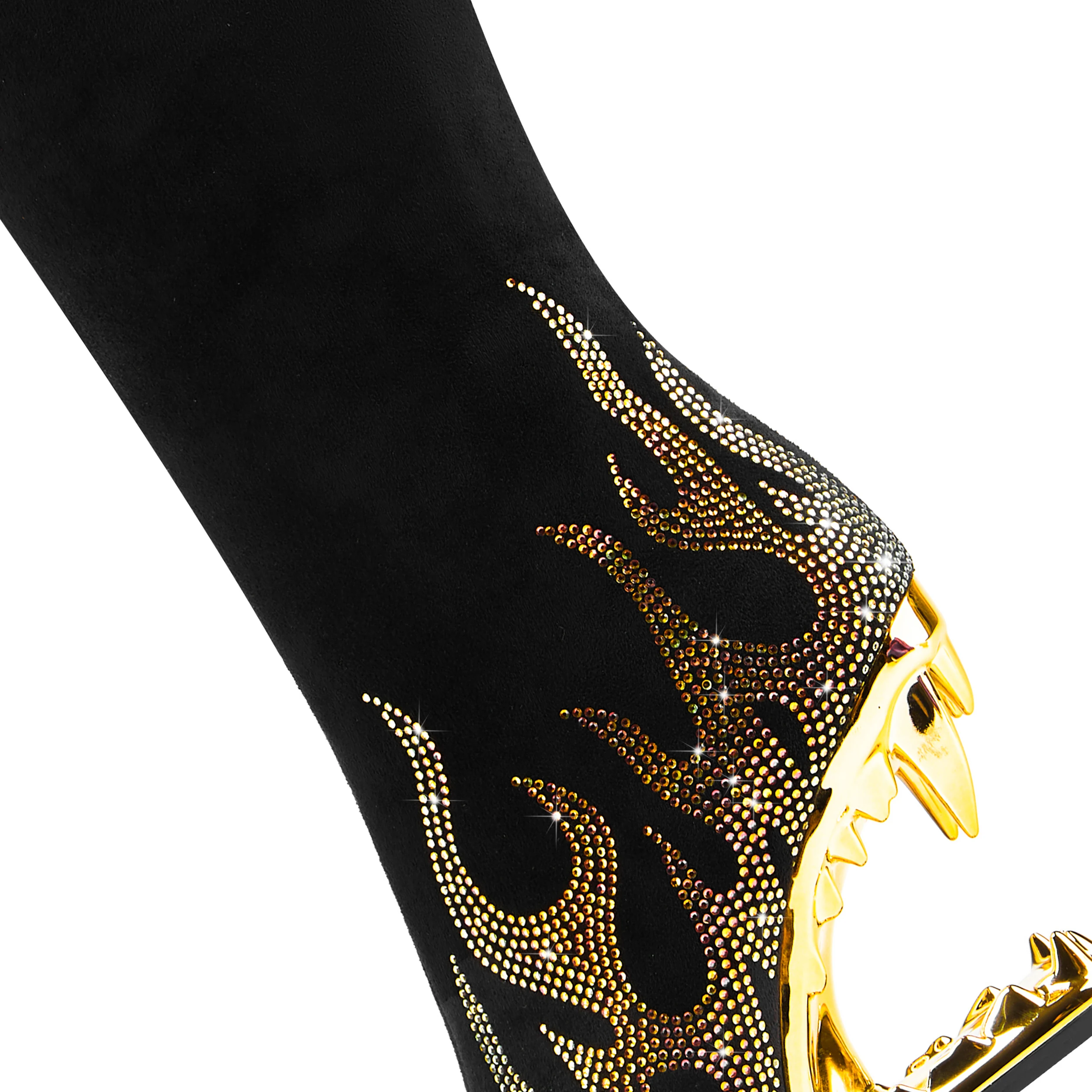 Autumn/Winter New Water Diamond Women's Boots Fashion Pointed Side Zipper Teeth High Heels Women's Large Short Boots