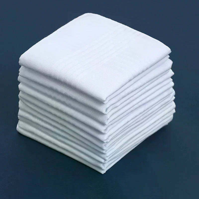 6/12pcs White Soft Cotton Handkerchief Handkerchief Gentleman Handkerchief DIY Solid Color Handkerchief