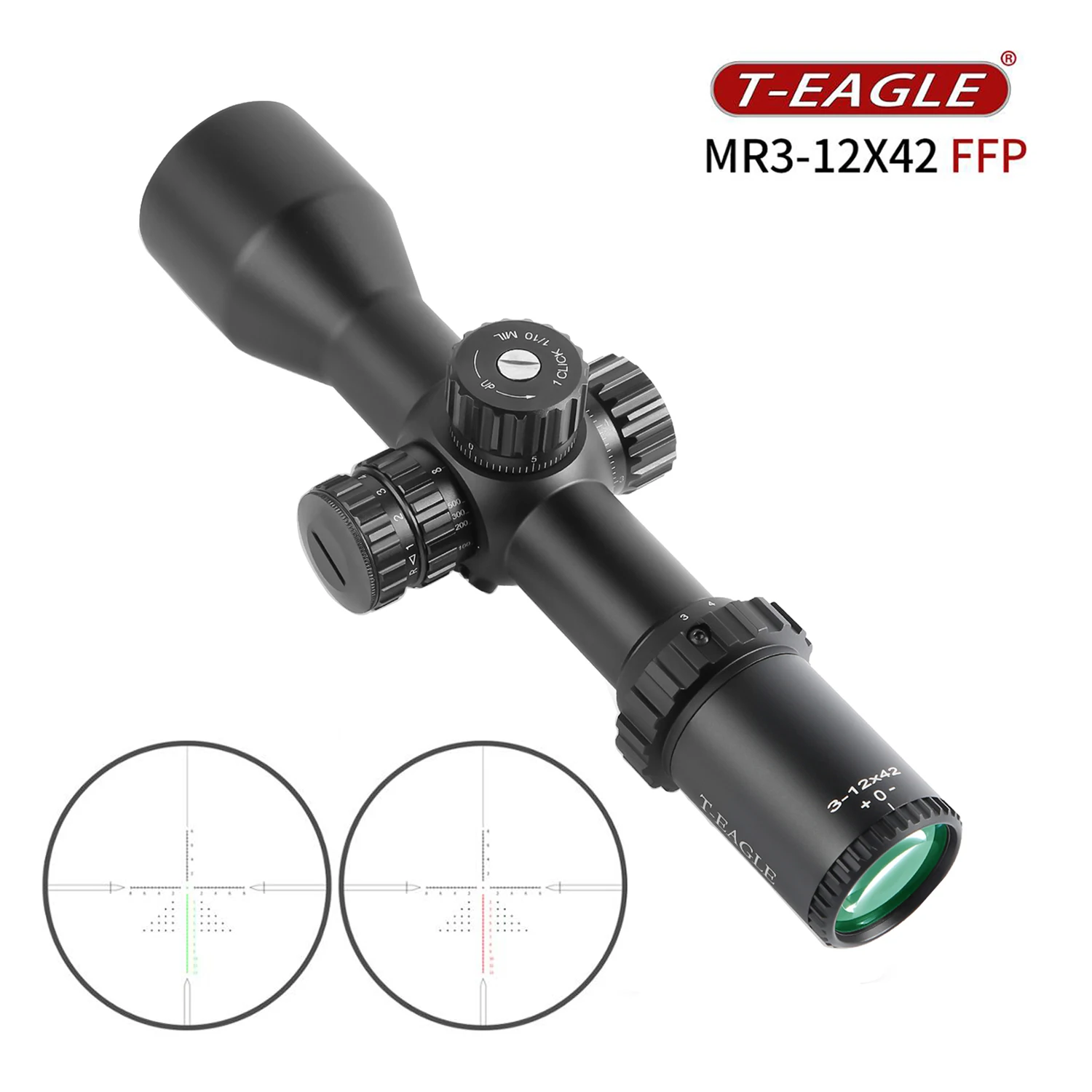 

T-EAGLE Tactical Riflescope MR 3-12x42 FFP Spotting Rifle Scope Hunting Optic Collimator Airsoft Gun Sight First Focus Plane