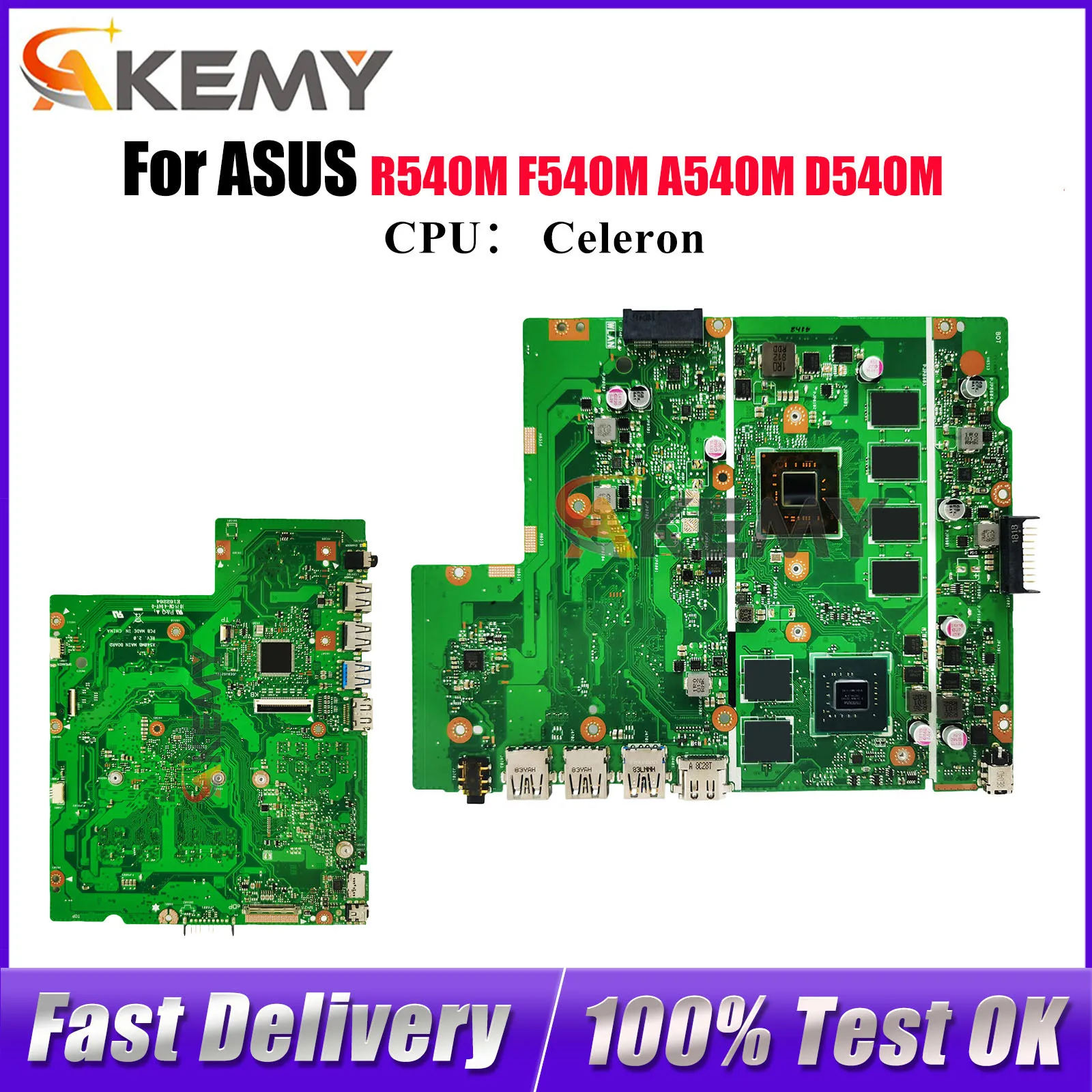 Placa base para portátil X540MB X540MAR para ASUS VivoBook X540MAS X540MB A540M D540M R540M X540M F540M con CPU Celeron