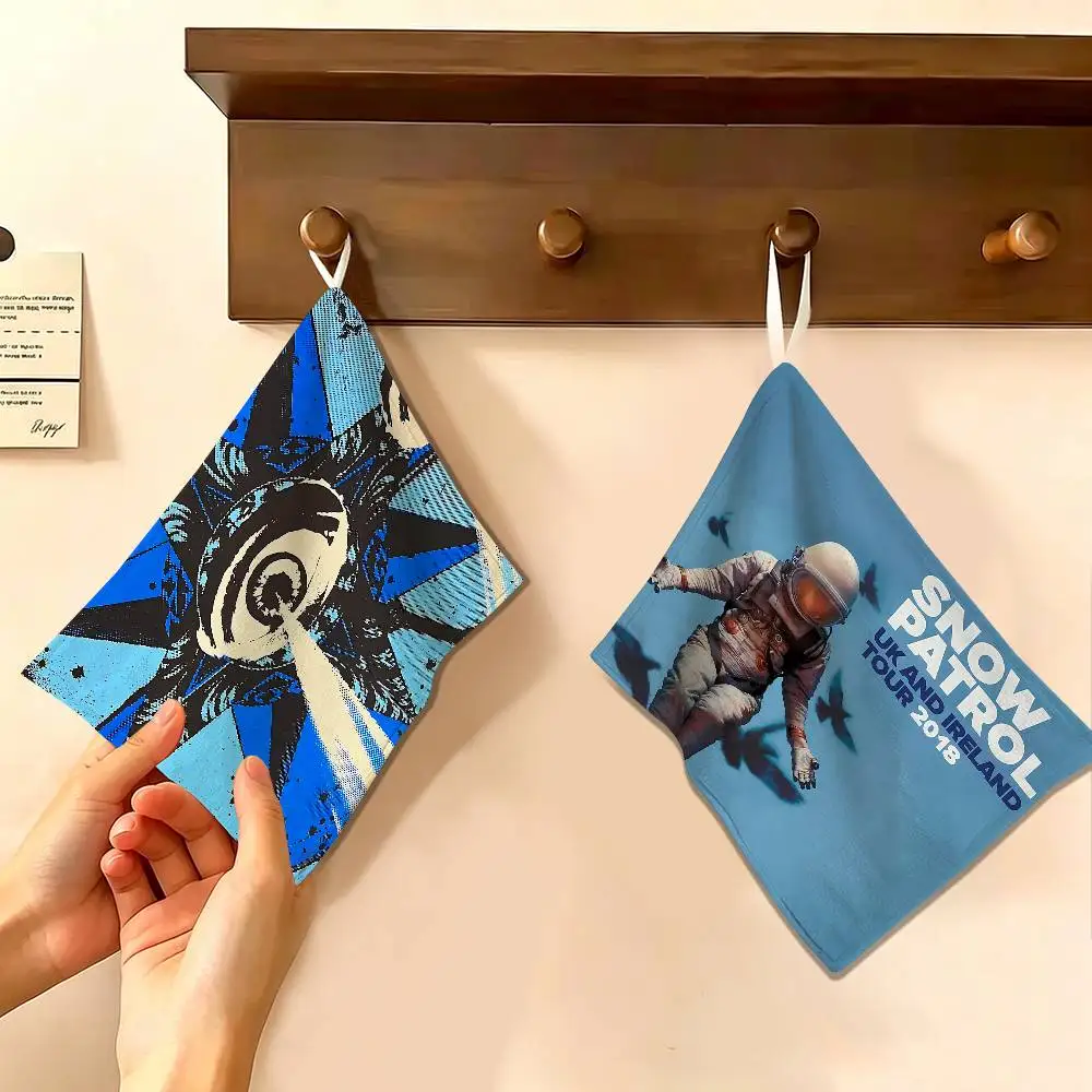 Alternative Rock Band S-Snow P-Patrol Polyester Cotton Hand Wiping Towel, Hanging Towel, Quick Dry for Kitchen Bathroom Daily