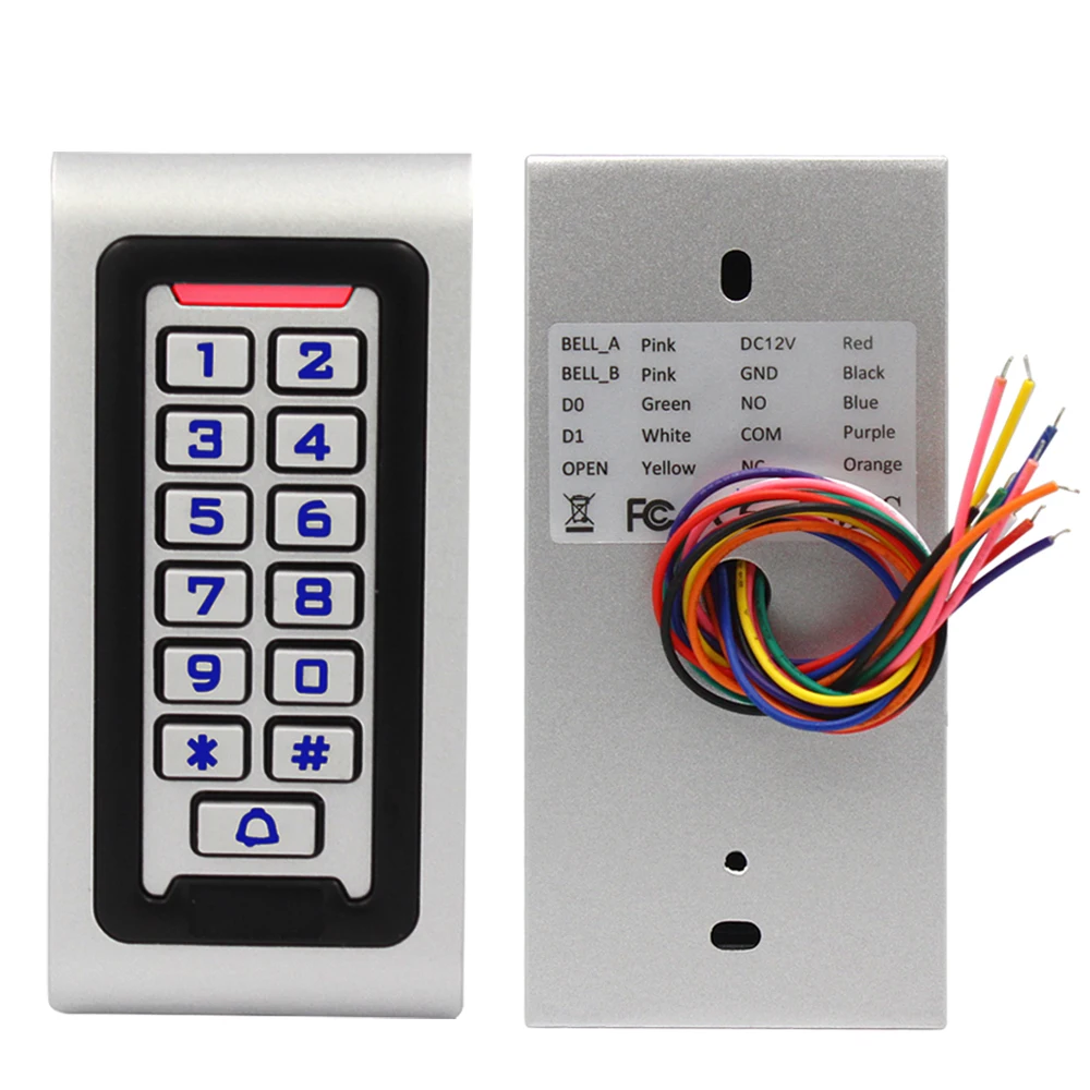 IP67 Waterproof Backlight RFID Door Access Control Reader Keypad 1000 Users Door Bell 125KHz EM Card Electric Lock Door Opener