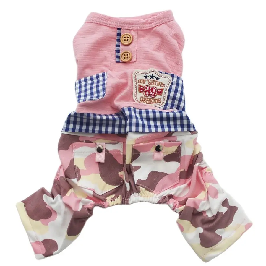 Dog Cat Camo Palid Jumpsuit Shirts Pants Cat Puppy Rompers Coat Jacket Spring/Summer Clothes Apparel 5 Sizes