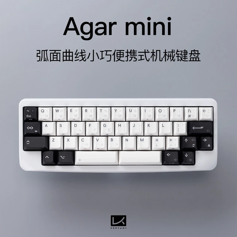 KBDfans Agar Mini Mechanical Keyboard Custom Hot-swap White CNC Dual-mode Wireless Bluetooth Portable 40  VIA/VIAL for Gamers
