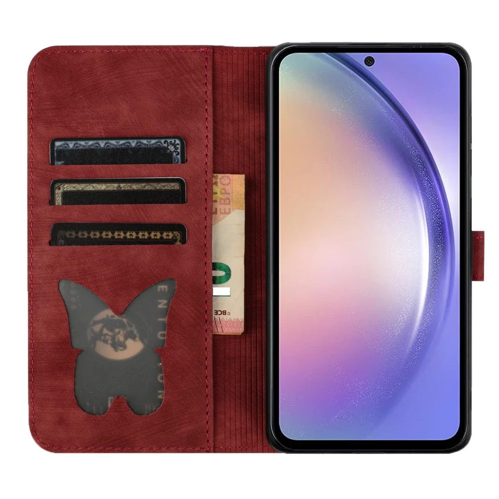POCO C65 M6 X6 Cat Butterfly Phone Cover Case for Xiaomi Redmi 13C 10 9 9A Note 13 12 11 9 8 Pro 12S 11S 10S Case Leather Wallet