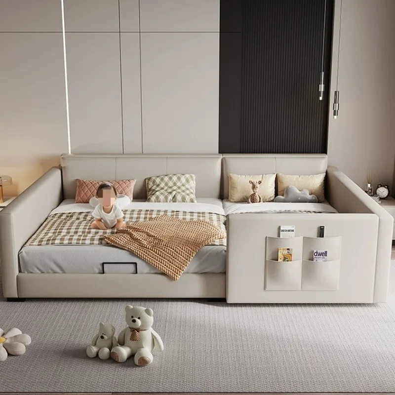 Children Large Family Bed Frames Full Size 180x200cm Headboard Minimalist Bed Frames Upholstered Queen Home Bedroom Furniture