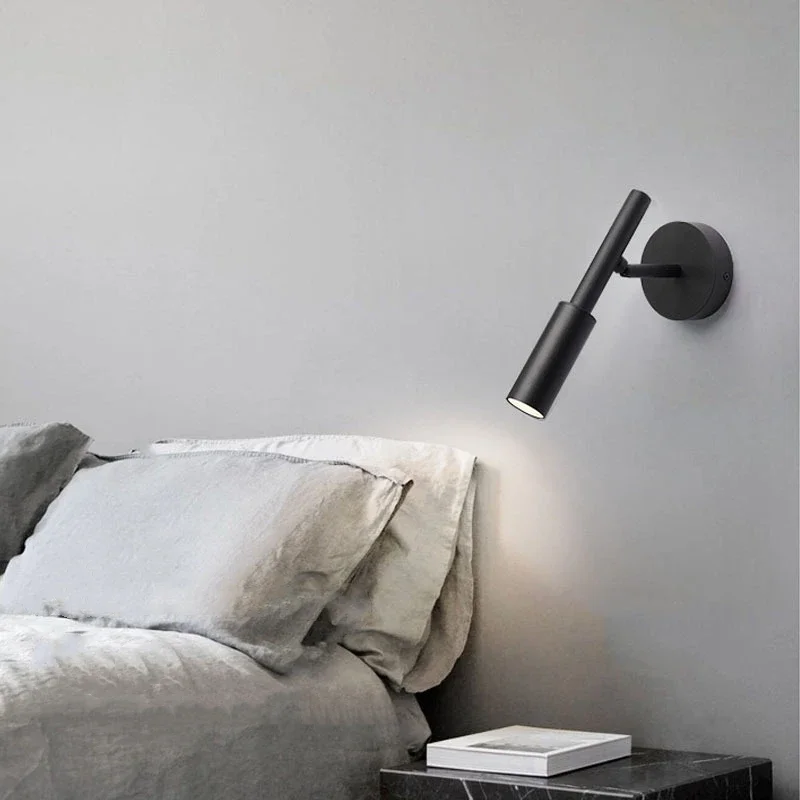 

New Wall Lamp Minimalist Bedside Sconce Bedroom Rotatable Lighting Living Room Study Reading Nordic Home Decor Spotlight Light