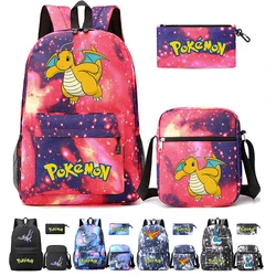 Pokemon Pikachu plecak Anime plecaki torba kartonowa nastolatkom studentka dziewczyna Charmander tornister o dużej pojemności