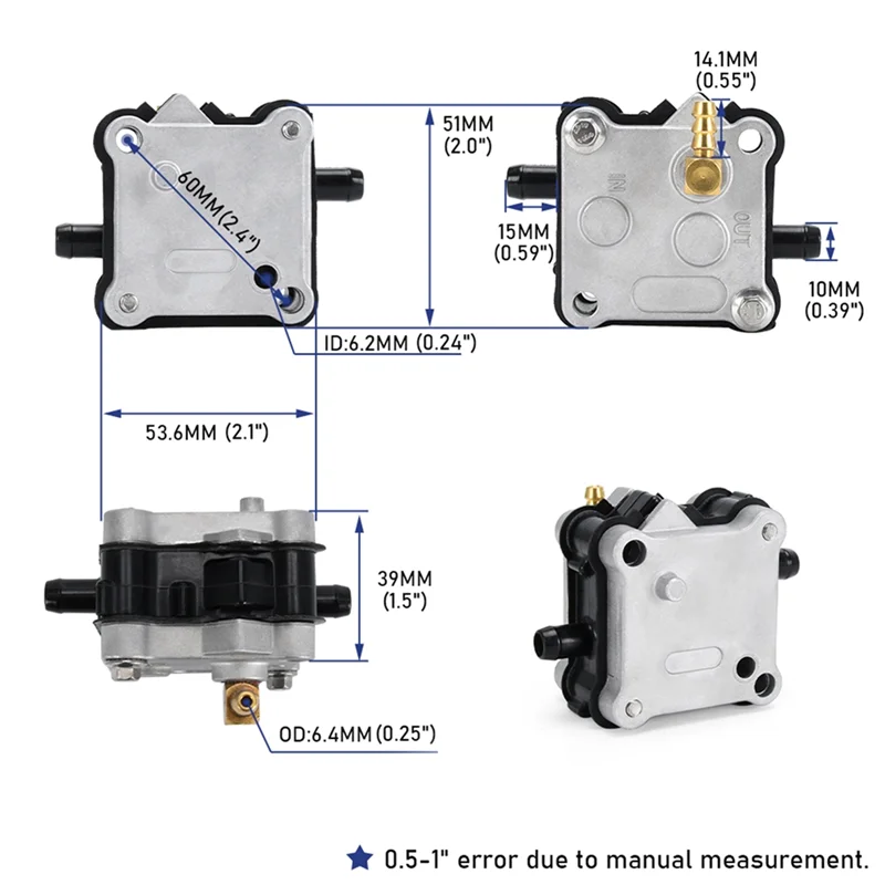 Fuel Pump For Mercury 35 50 60 115 225 HP Outboard 2 Stroke 30-300 HP14360A50 14360A41 14360A16 14360A71-AB36 image 6