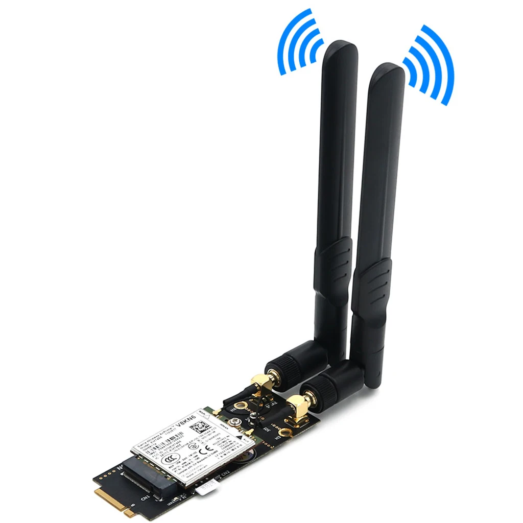 M.2 Key-B Wireless Module Adapter with SIM Card Slot Antennas Support 5G 4G 3G LTE GSM Modem for NGFF 3042 3052 M2 B Key Card