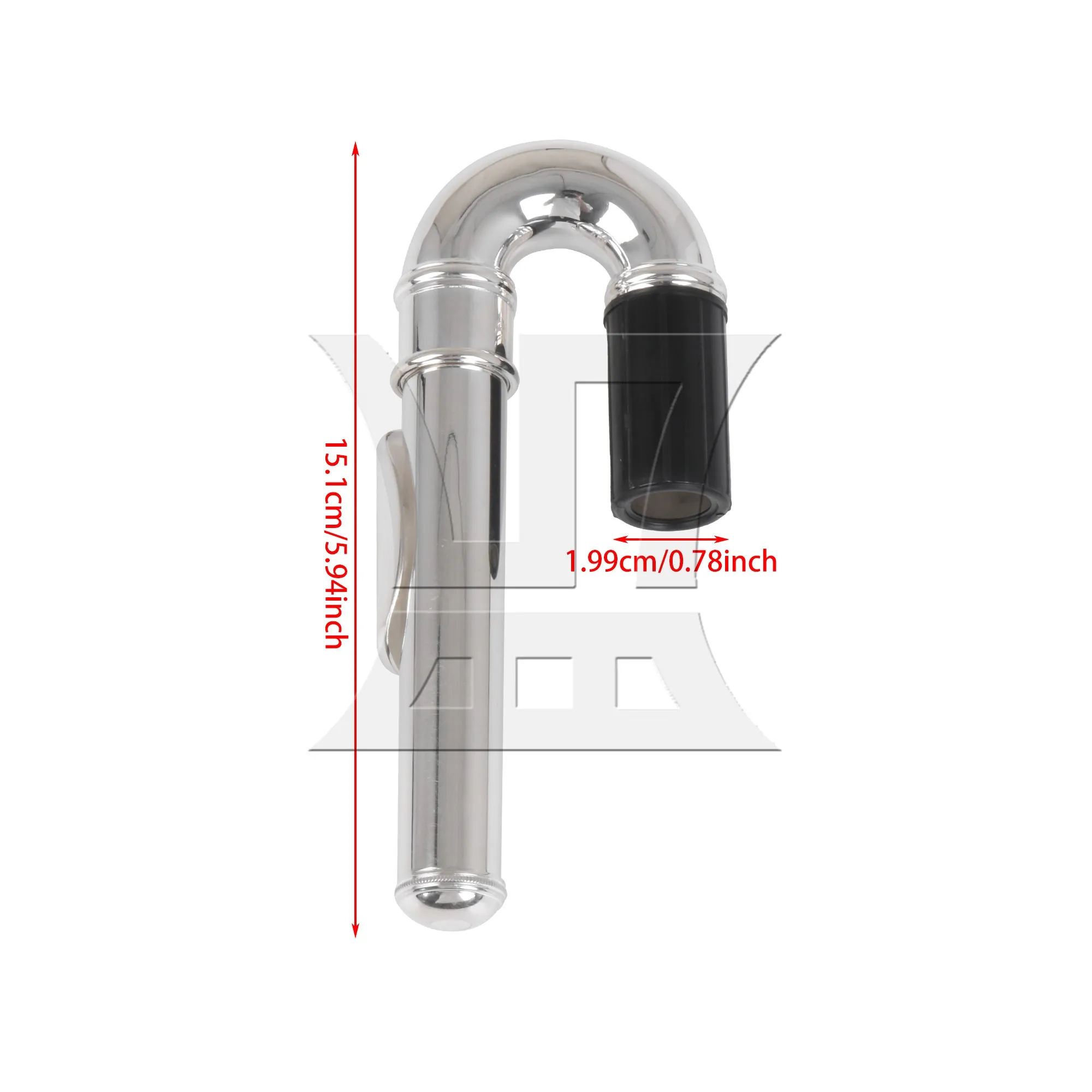 

YIBUY Silver Flute Curved Head Joint Silver-plated for Student Flute Repair Parts