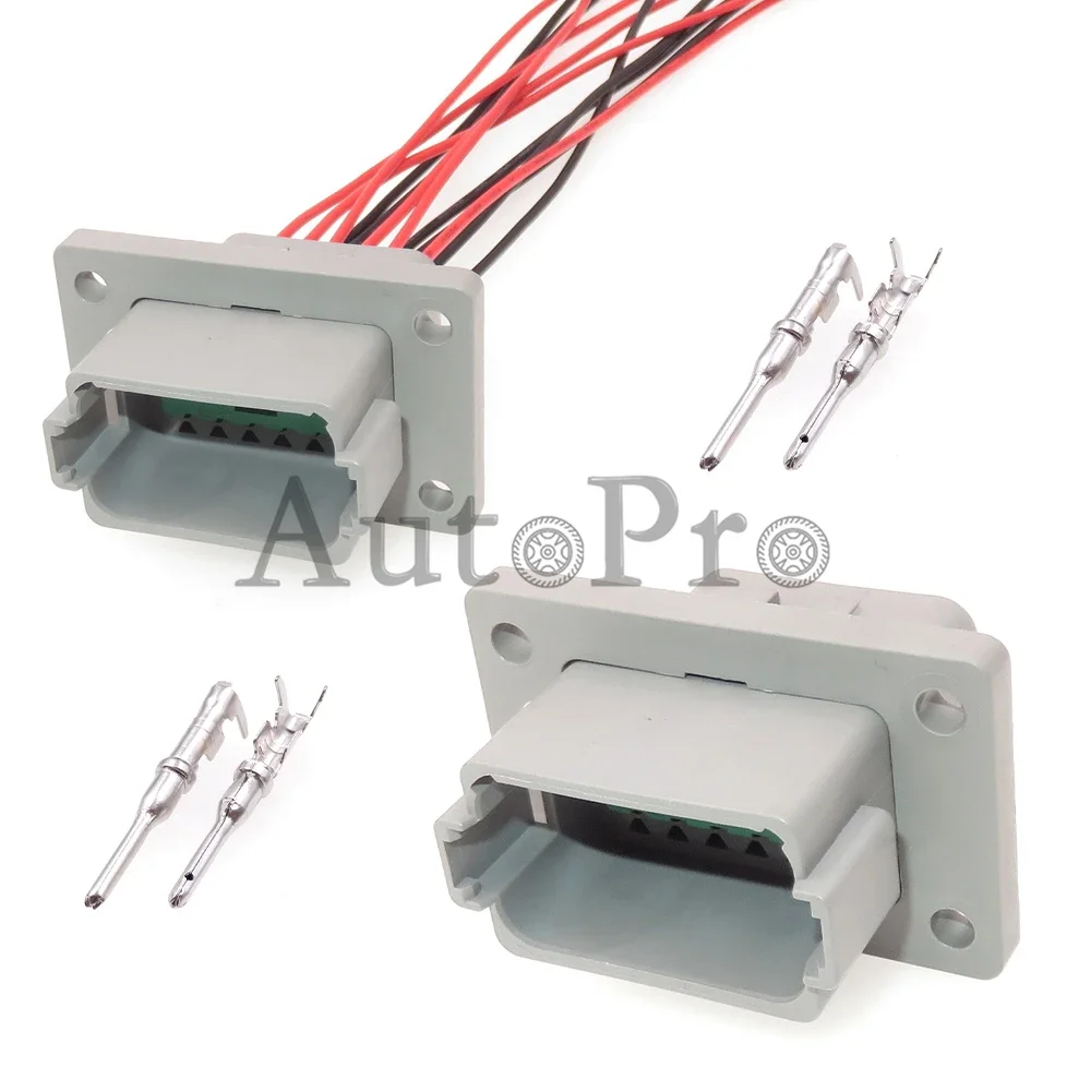 1 Set 12 Hole DT04-12P-L012 AC Assembly Auto Plastic Housing Waterproof Socket Car Wire Connector With Four Holes Fixed Flange