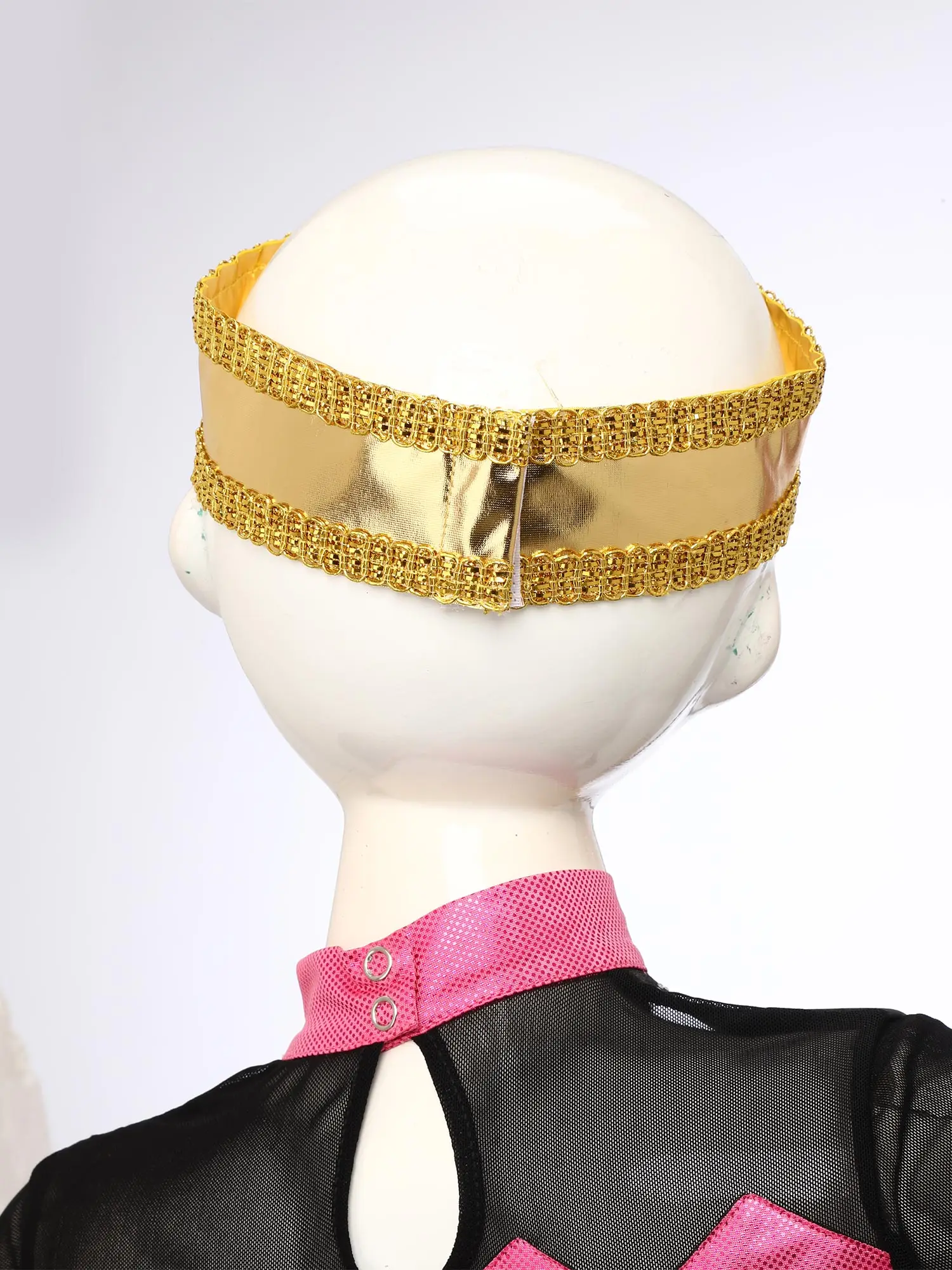 أزياء الهالوين للأطفال البنات في مصر القديمة كليوباترا التأثيرية فستان الملكة المصرية الملكية مع ياقة وأكمام للذراع وعصابة رأس