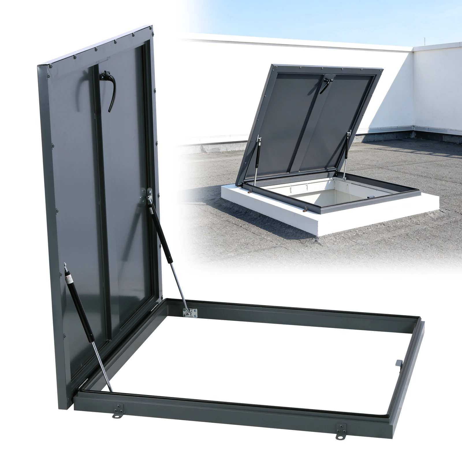 

Водонепроницаемый люк-дверца для подвала 35.83x35.83 дюйма с газовым амортизатором и ручкой для подвалов, патио, окон, колодцев