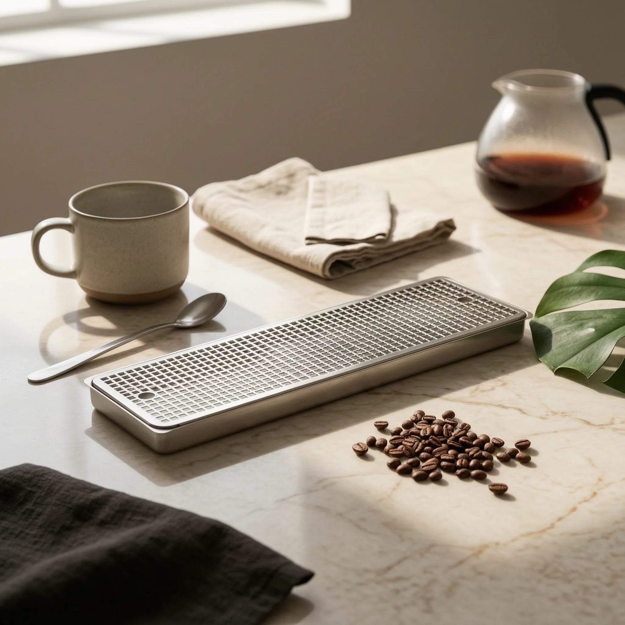 Stainless Steel Liquid-Catching Tray Tray Shallow Sides Perforated Liquid-Catching Tray Tray Bar Accessory Heavy-Duty