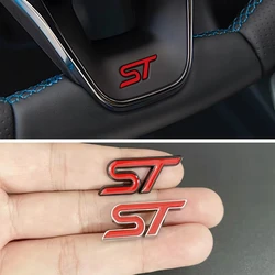 3D Metal ST Logo Car Steering Wheel Emblem Sticker For Ford Focus 2 3 K2 MK3 MK7 Kuga Puma Explorer Edge Fiesta ST  Accessories
