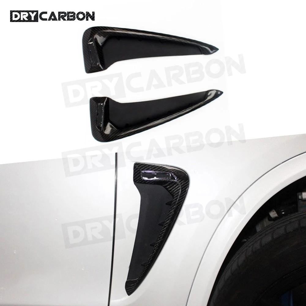 2Pcs For BMW X Series X5M F85 X5 F15 Carbon Fiber Front Fender Air Vent Cover Trims Spoiler Side Gills Style Winglet