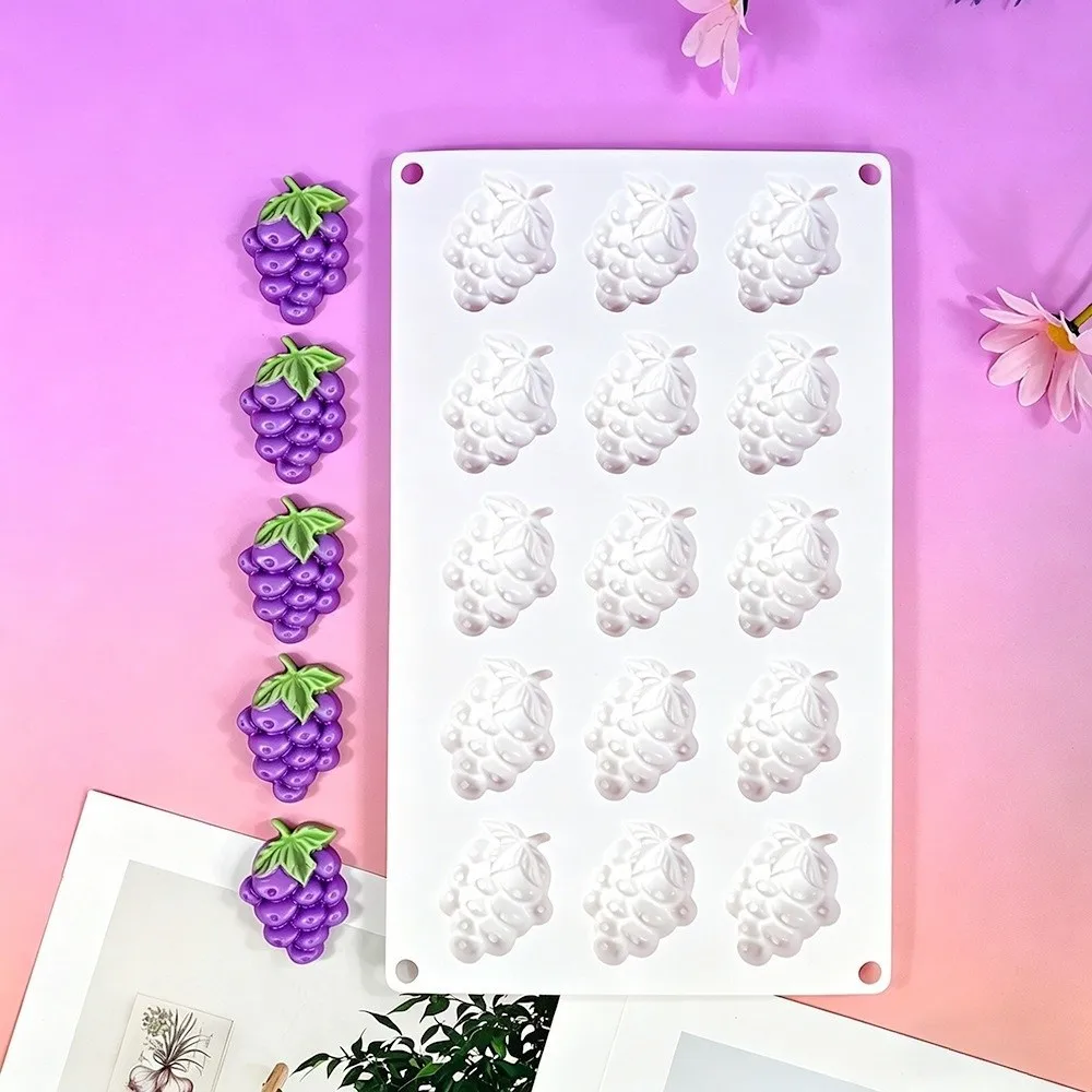 Baking Tool 15-Cavity Silicone Mold Reusable Flexible Baking Tool Grape Non-Stick Grape Cluster Silicone Mold Baking