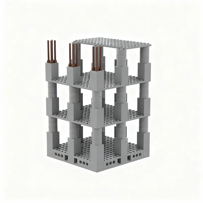 140pcs MOC Under Construction Buildings Module 1 Model Building Blocks Architecture DIY Kids Idea Brick Christmas Gifts Toys