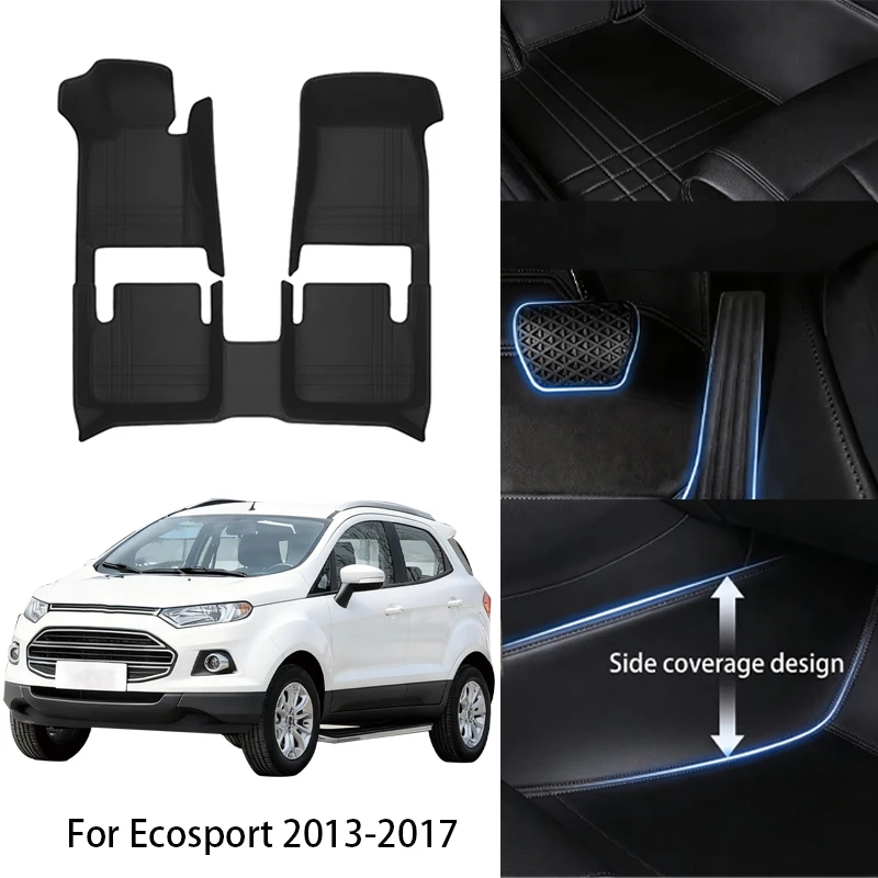 

Коврики для автомобиля из искусственной кожи PU, идеально подходящие для Ford Ecosport, Edge, F150, 4-дверные модели 2009-2021 годов, роскошный полный комплект, аксессуары для интерьера автомобиля.