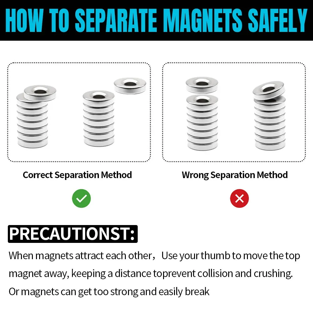 Round 2x2,4x2,5x2,5x3,6x2,6x3,8x2,10x2,10x3mm DIY Magnets for Kitchen, Whiteboard - Trace-free Fixing for Teachers