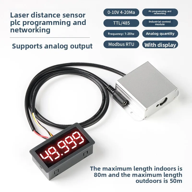 Laser Ranging Sensor Analog 4-20ma 0-10v Industrial Module High Precision TTL/485 Serial Port