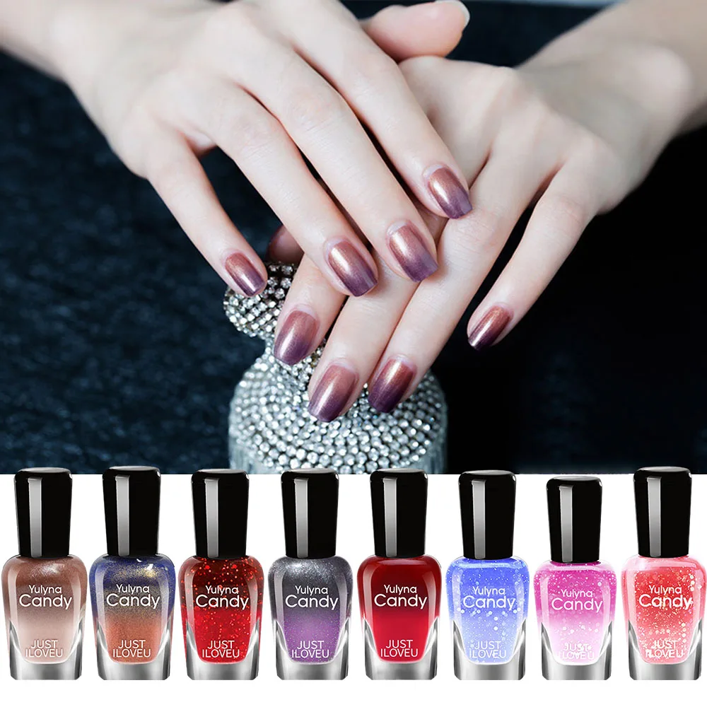 Cold Warm Temperature Changing Nail Polish Oily Baking-free Fast Drying Nail Polish Long Lasting Nail Art Design Gel for Women