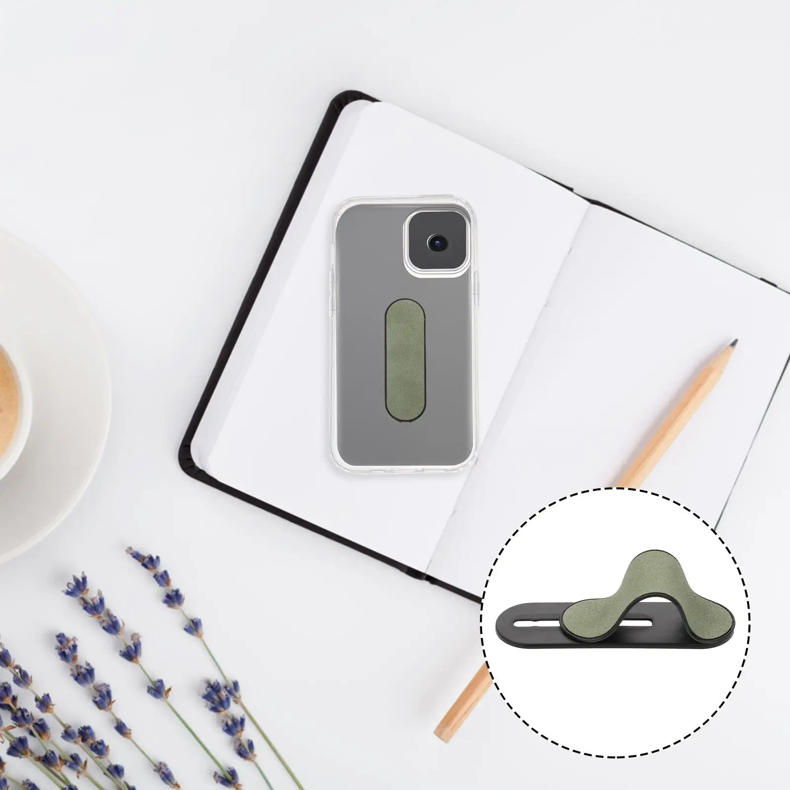 Mobile Holder Anti Fall Protector Finger Adhesive Kickstand Lanyard ABS Material Strong Self Adhesive