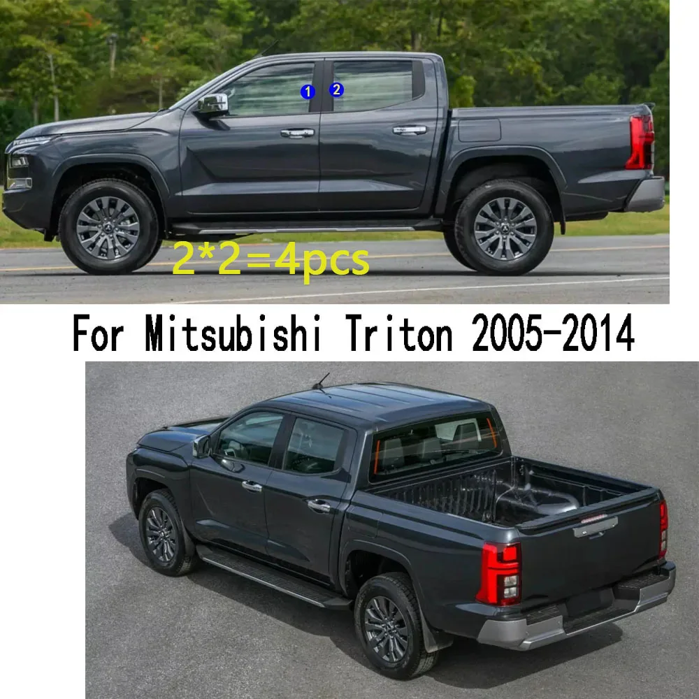 Car TPU/Glossy Mirror Pillar Post Cover For Mitsubishi L200 Sportero Hunter Triton 2005-2014 Door Trim Window Molding Sticker