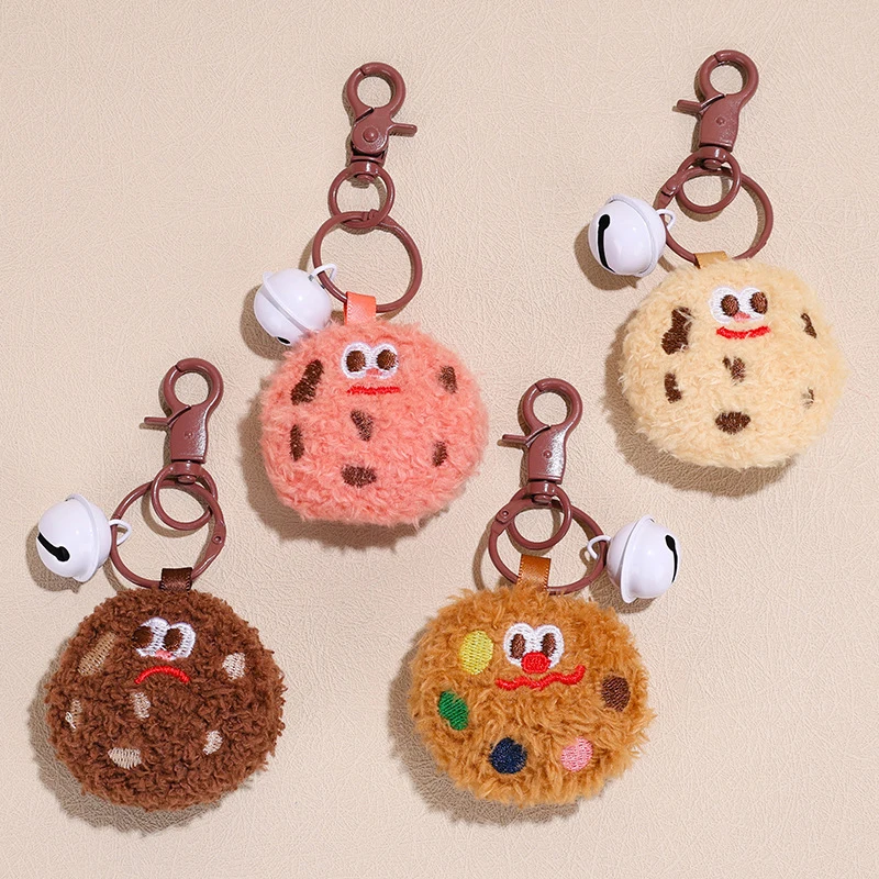 Plush Biscuit Key Chain Personality Food Model Bag Pendant Fashion Versatile Cookie Chocolate Key Ring