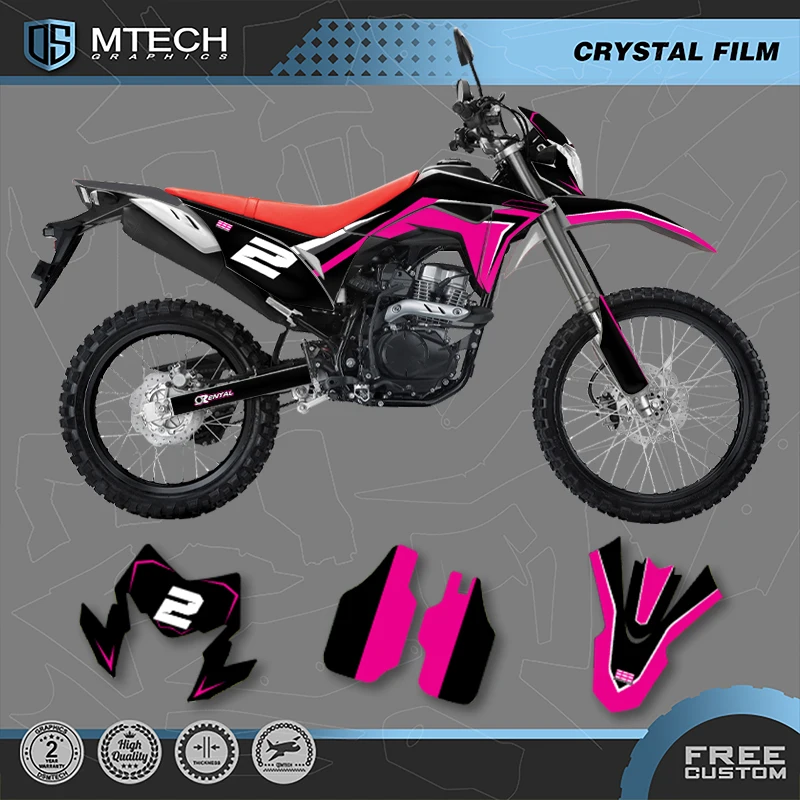 

DSMTECH Motorcycle Graphics Background Decals Stickers Kits For HONDA 2021 2020 2019 2018 150L CRF150cc CRF150L 007