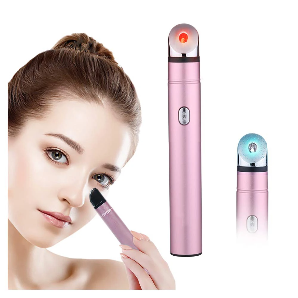 Red Blue Light Eye Massager Pen with Heat & Sonic Vibration Face Massager for Dark Circle Eye Bag Removing Tired Eyes