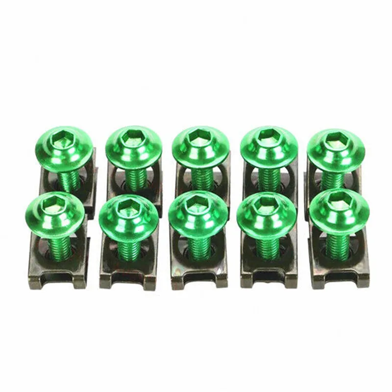 Green 6mm Fairing Body Work Bolt Kit Screw Spire Speed Fastener Clip Nut GSXR R1