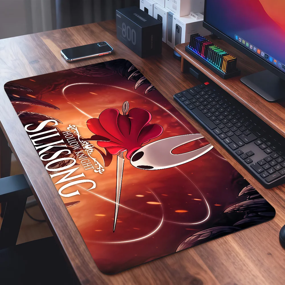 Game H-Hollow Knight Mouse Pad Square Office Gaming Desk Mat Waterproof Non-Slip Rubber Decorative