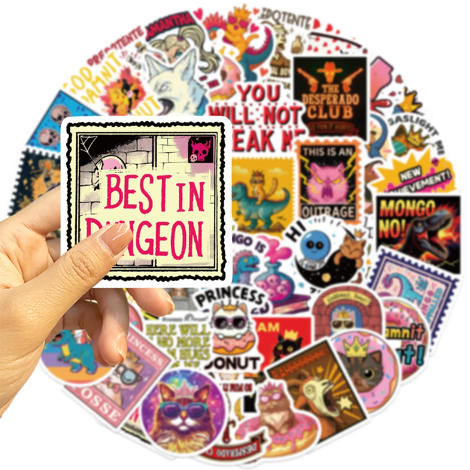 50PCS Dungeon Crawler Carl Stickers Colorful Cartoon and Doodle Designs for Decorating Diaries, Phones, Suitcases, and Laptops