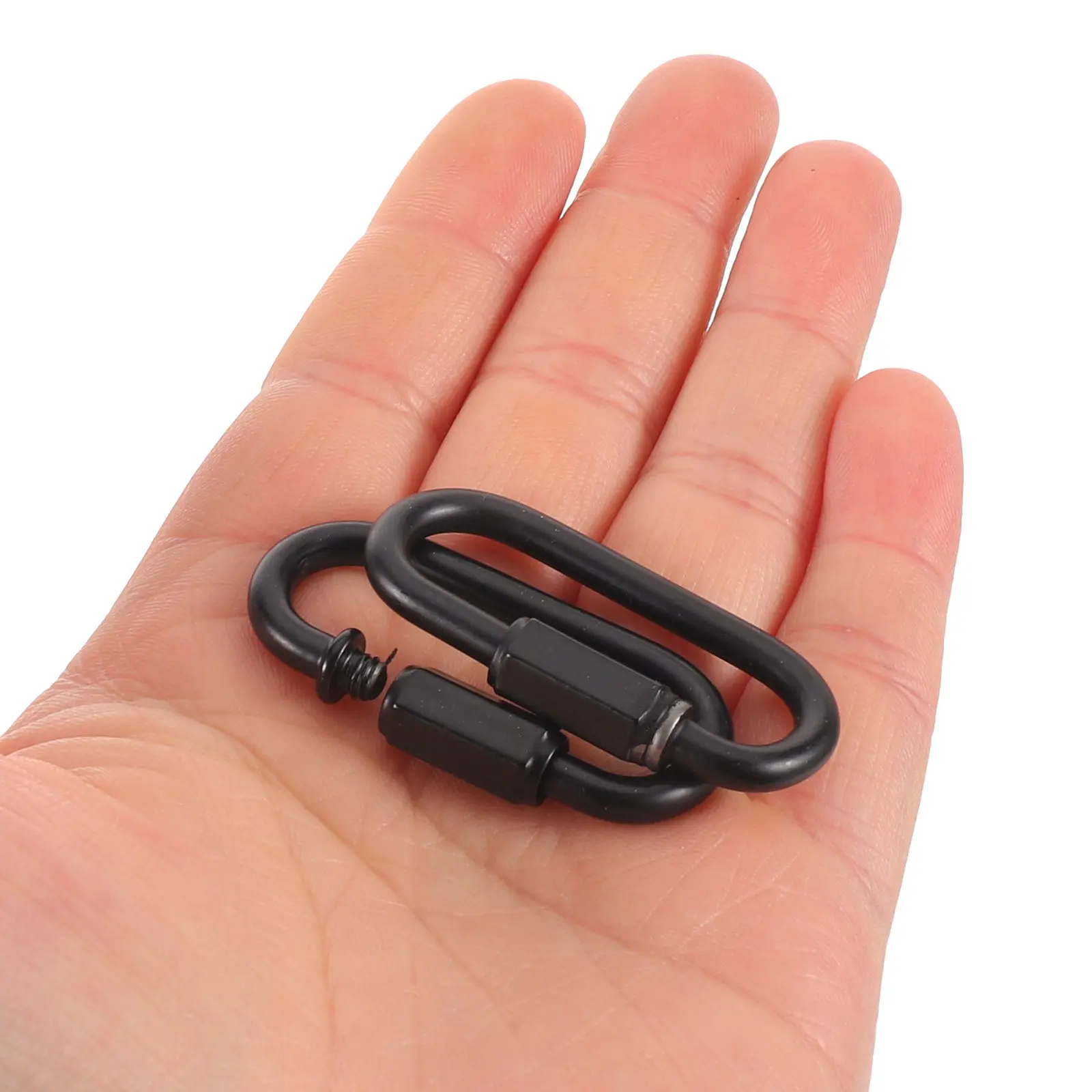 12Pcs Vintage Chandelier Chain Link Black Metal Screw Lock Carabiner Pendant Lamp Hanging Hardware Quick Room