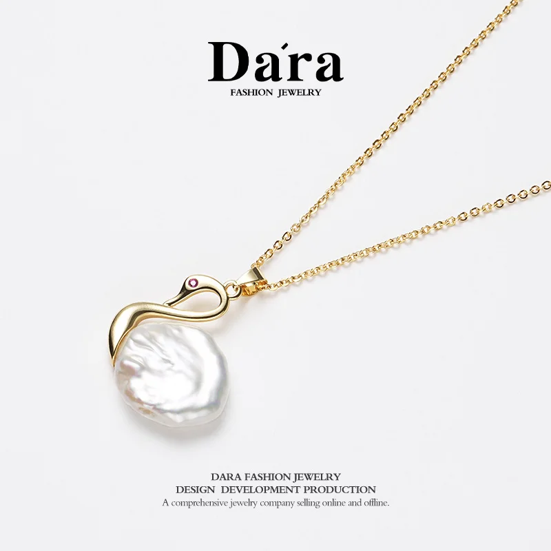Freshwater Pearl Necklace S925 Silver Chain 5-6mm Baroque Pearl Pendant Women's Light Luxury Gentle Versatile New Style