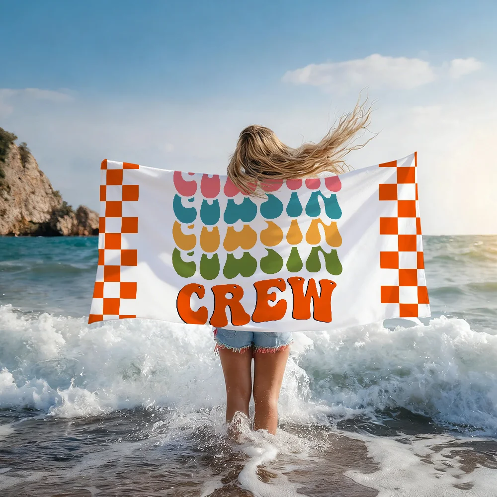 Cousin Crew Happy Color Towel Shower Sauna Travel Spa Quick Dry Gym Accessories Soft Large Beach Towels