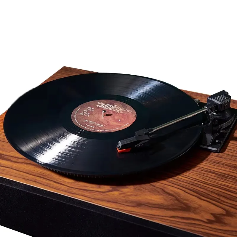 مشغل جراموفون احترافي، سماعة لاسلكية تعمل بالبلوتوث، الوسائط المتعددة، مشغل قرص دوار بتصميم خشبي