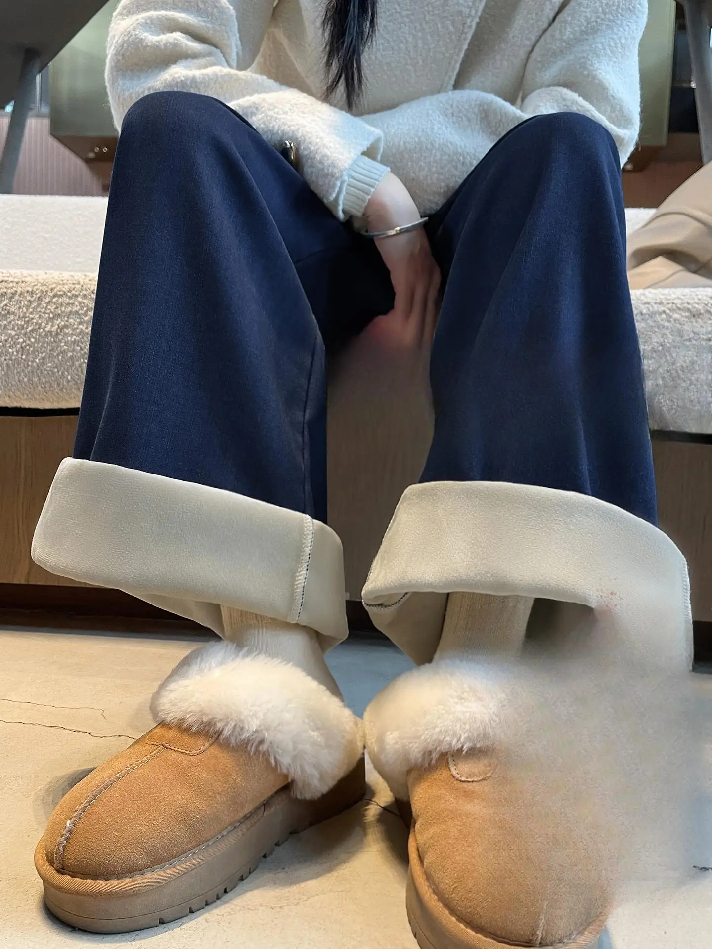 

Широкие брюки цвета хаки, женские весенние двухслойные брюки против морщин, минималистичные плиссированные эластичные фланелевые пояса для колледжа