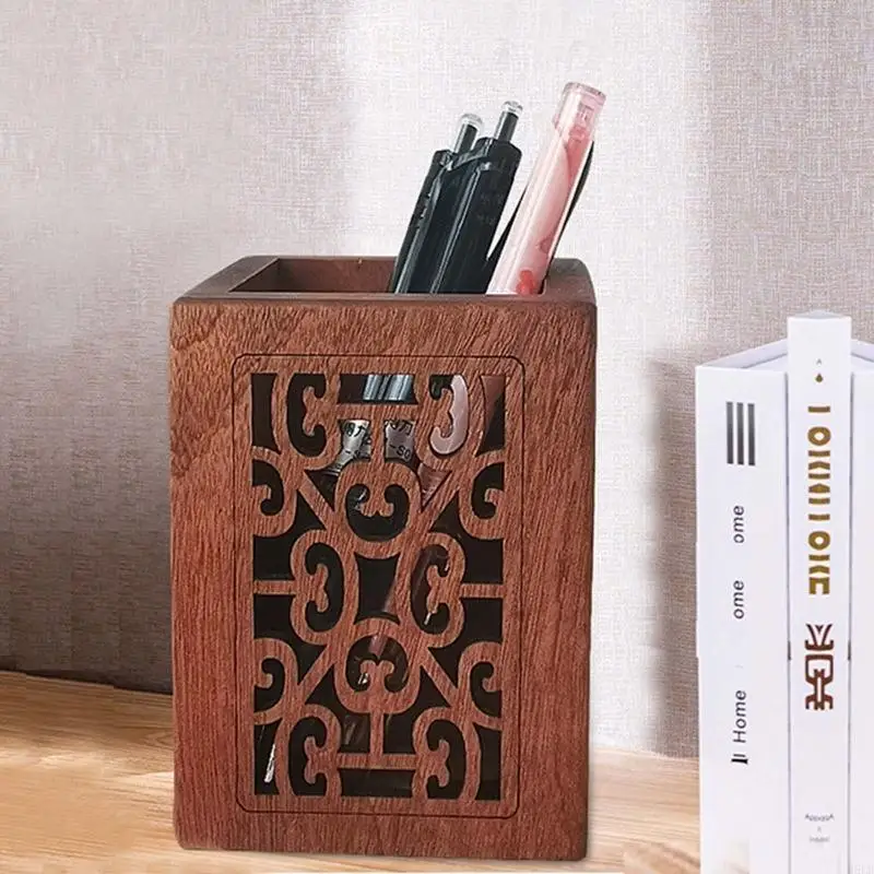 Y5LB Vintage Hollow Out Pen Cup Holder Makeup Storage Container for Teacher Gift