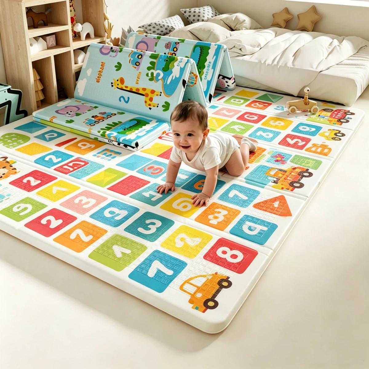 Tapete educativo não tóxico dobrável para crianças, tapete de brincar para bebês no quarto, tapete de escalada para crianças, atividades, jogos, brinq