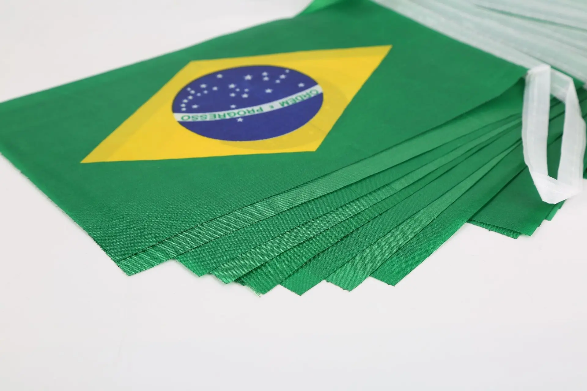 Brazil flags 14x21cm 20pcs/set  Brazil Brazilian String Flag National bunting Flags Festival Party Holiday home Decoration