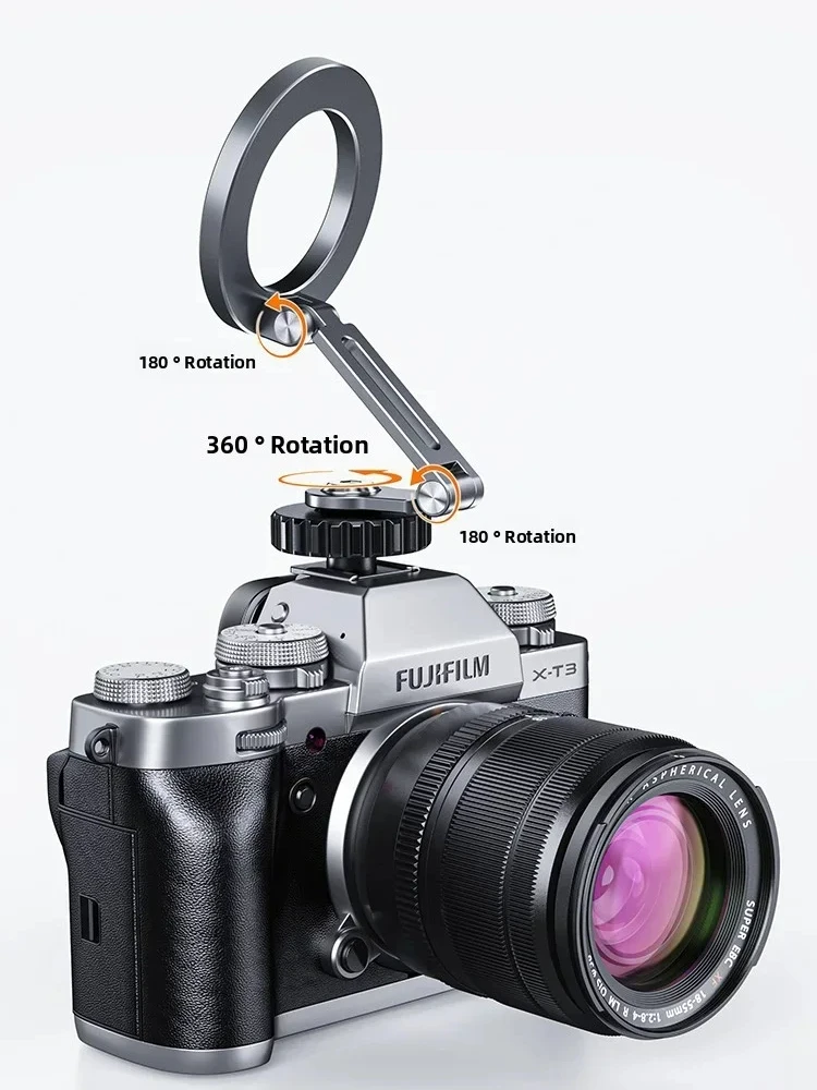 

Magnetic Phone Holder With Cold Shoe & 1/4" Screw Magnetic Phone Tripod Mount For Iphone 17-12 Dslr Camera & Monitor