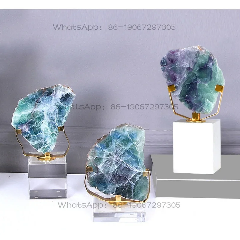 Nordic Natural Crystal Stone Fluorite Ornament Home Handicraft Decoration